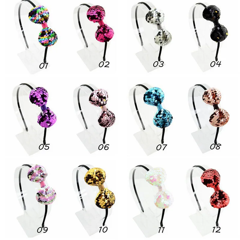 3.15Baby Girl Bow Headwear Hair Band Kids Color Fish Scale Hair Band