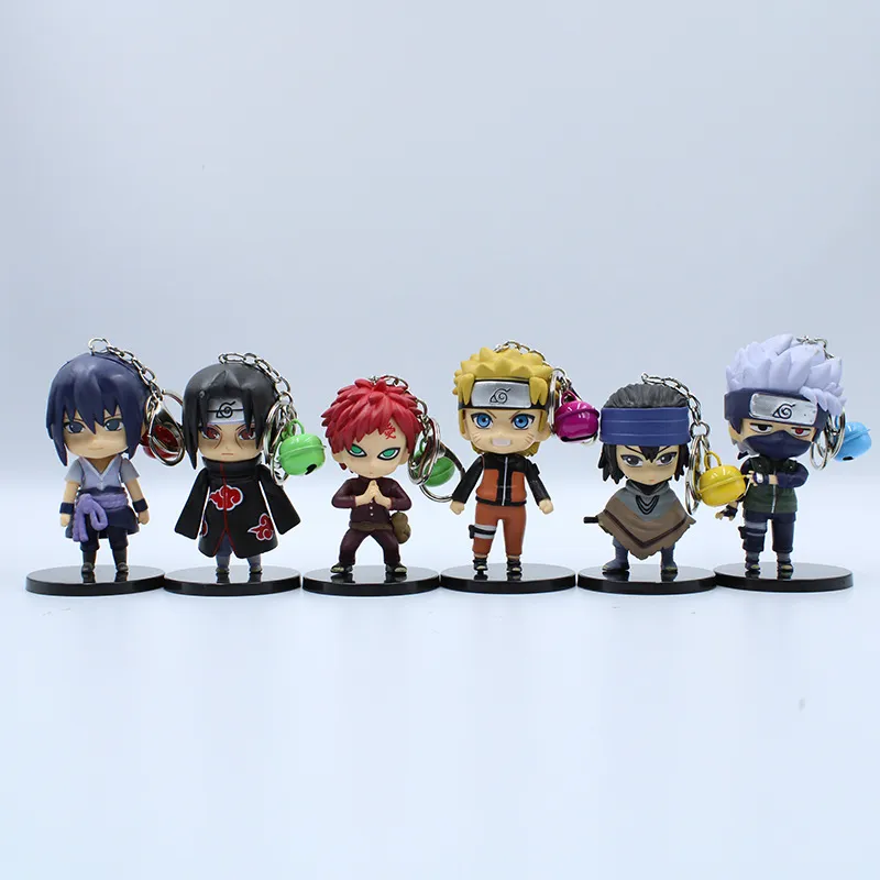 Mini Figuras Chave Anel Naruto Toy Sasuke Kakashi Gaara Chaves Cadeia Com  Sino Pequeno Pingentes Fivela Dos Desenhos Animados 5 75qqa O1 De $9,61