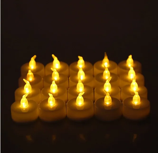 LED photophore thé bougies sans flamme lumière jaune coloré à piles mariage fête d'anniversaire décoration de noël