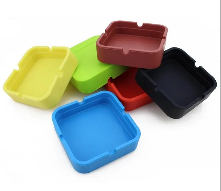 Silicone Ashtray Square Ashtray can printed logo perfect promotional gift for friends and customers.