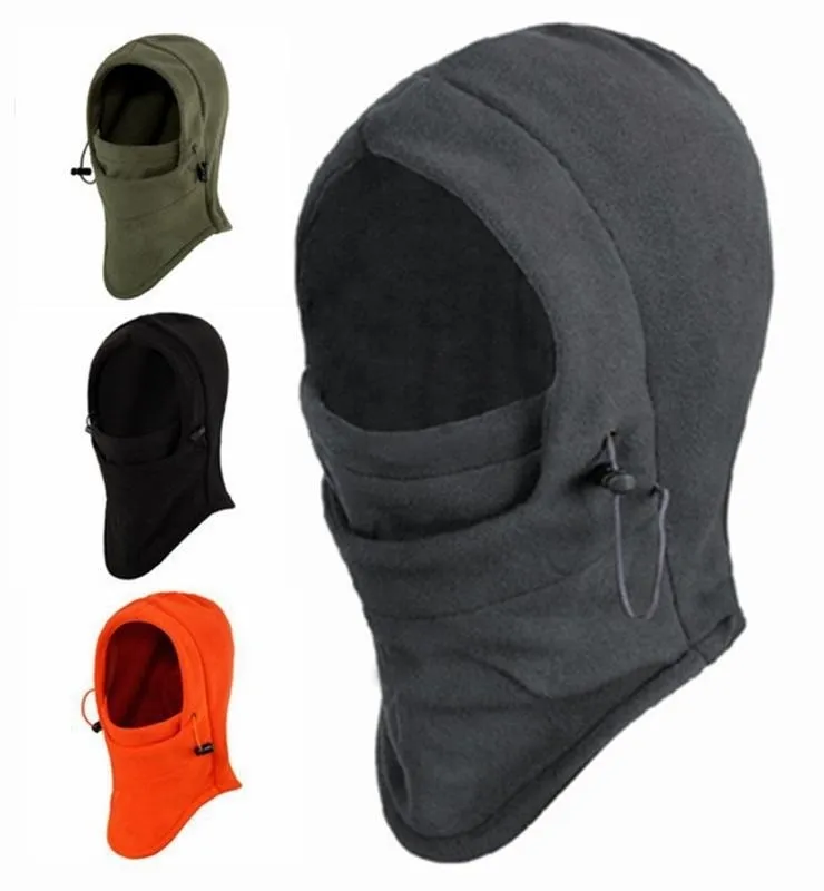 6 in 1 Termal Polar Balaclava Açık Kayak Maskeleri Bisiklet Cyling Beanies Kış Rüzgar Stoper Yüz Şapkalar