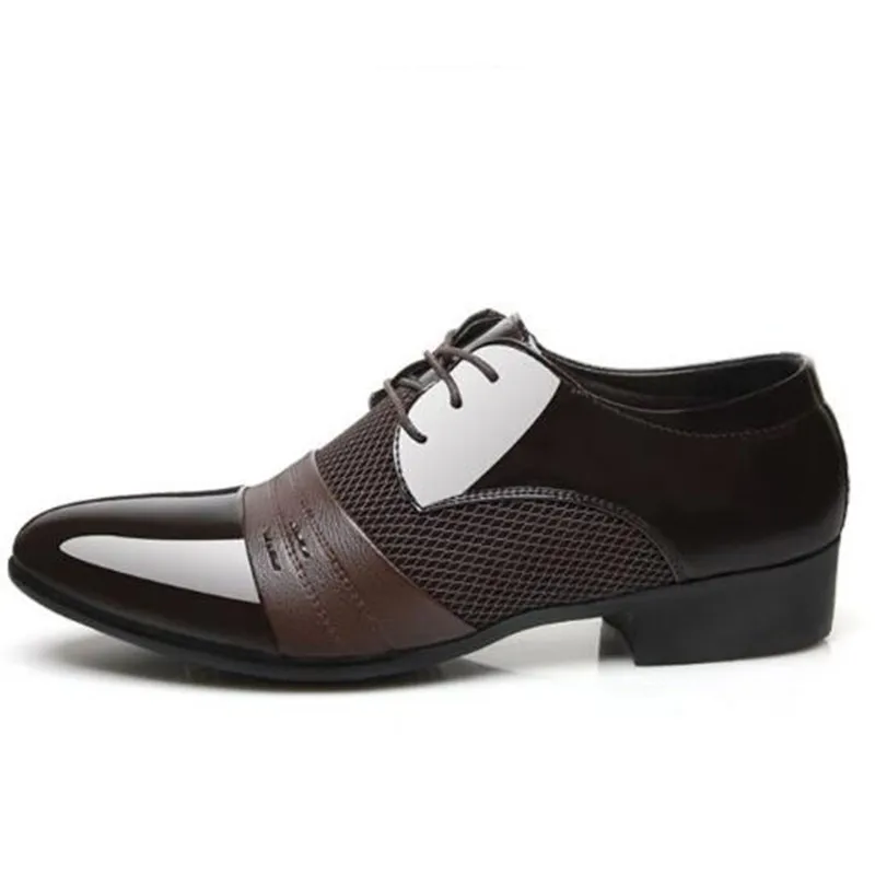 Hot Sale-Man Dress Shoe Flat Shoes Luxury Mäns Business Oxfords Casual Shoe Black / Brown Leather Derby Skor