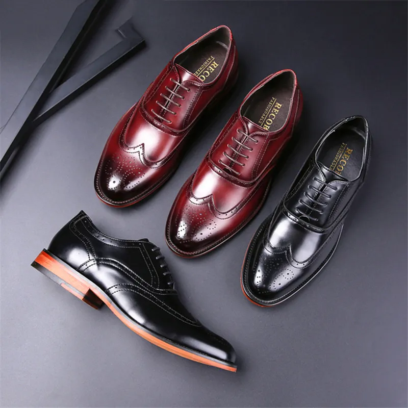 Richelieu chaussures hommes Oxford chaussures de bureau pour hommes 2020 noir chaussures formelles hommes en cuir mode Chaussure Homme Mariage Scarpe Uomo