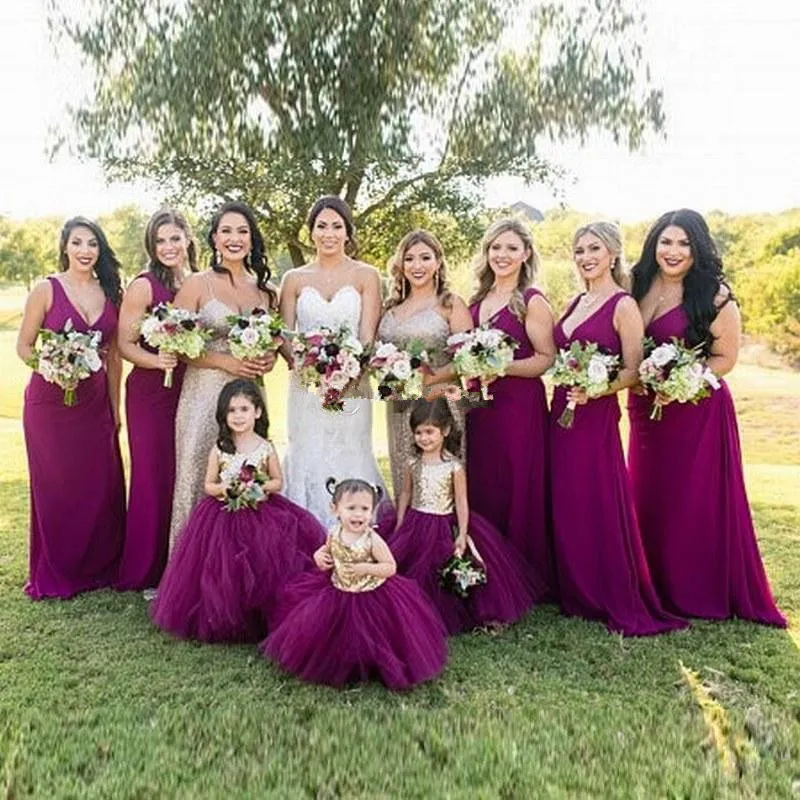 Raspberry flower girl sales dresses