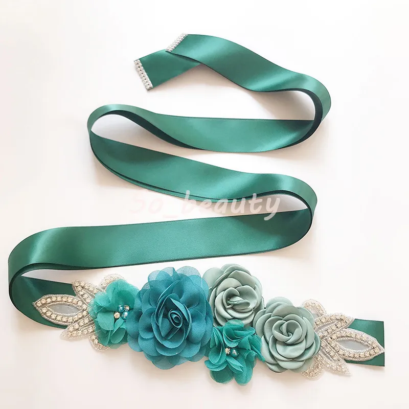 Bruids Bruiloft Sjerp Riem 3D Bloemen Parel Tailleband Bloem Bruidsmeisje Jurk Sjerp Bruiloft Accessoires Jurk Lint SW203242i