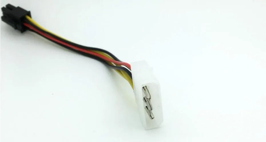 1pc 4 Pin Molex IDE till 6 Pin PCI-E Graphic Card Strömförsörjning Kabeladapter PC-kort Kopplingskabel Converter Cord 17cm Gratis frakt