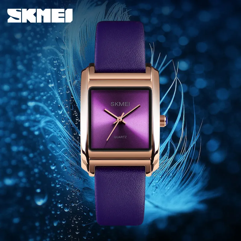 SKMEI femmes montres haut de gamme de luxe en cuir véritable dames montre à Quartz mode montre-bracelet reloj mujer montre femme 14322315