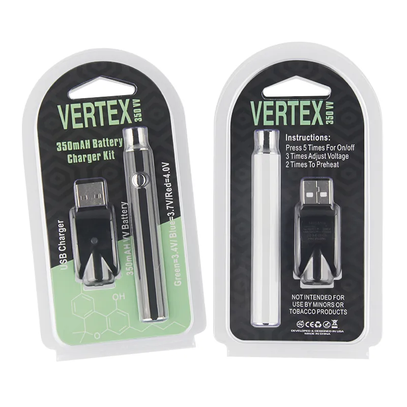 Kits de bateria de pré-aquecimento de vv de alta qualidade VV Lo Co2 Vaporizador de óleo 510 Vape Pen pré-aquecendo baterias de 350mAh Preço de fábrica ex-fábrica