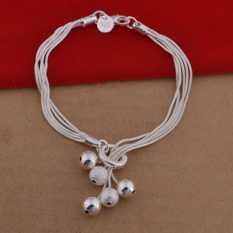 Partihandel-Silver Smycken Satser Tassel Armband Örhängen Och Halsband Boll Hängsmycke Armband Silver Pläterad Örhänge Halsband Modell Nouse917