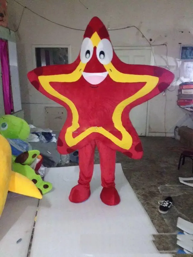 2018 Costume de mascotte étoile rouge chaud de haute qualité Cartoon Real Photo