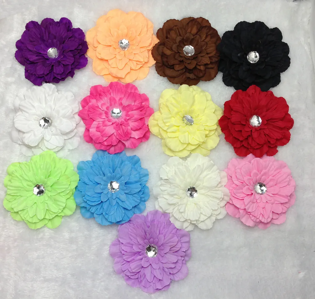 Menina 4" Peony cabelo da flor do grampo do bebê presilhas Flores bonitas para Headbands Headwear acessórios de cabelo 10pcs