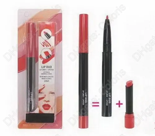 Make-up 2 in 1 lippe Duo Lip Liner Lippenstift Lippen Bleistift Crayon A Levres Retro Mattlippenstift 50pcs