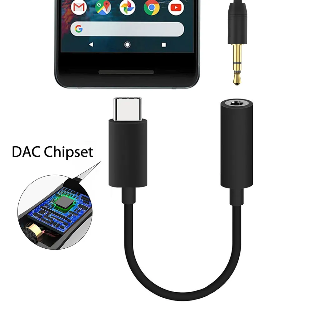 Adaptador USB C a Jack 3,5 mm, Cable USB tipo C a Audio 3,5 mm Chipset