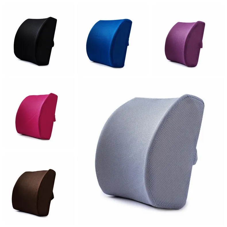 Nieuwe Memory Foam Lumbale Kussen Travel Kussen Auto Chair Back Support Travel Pillow Office Lumbale Kussen