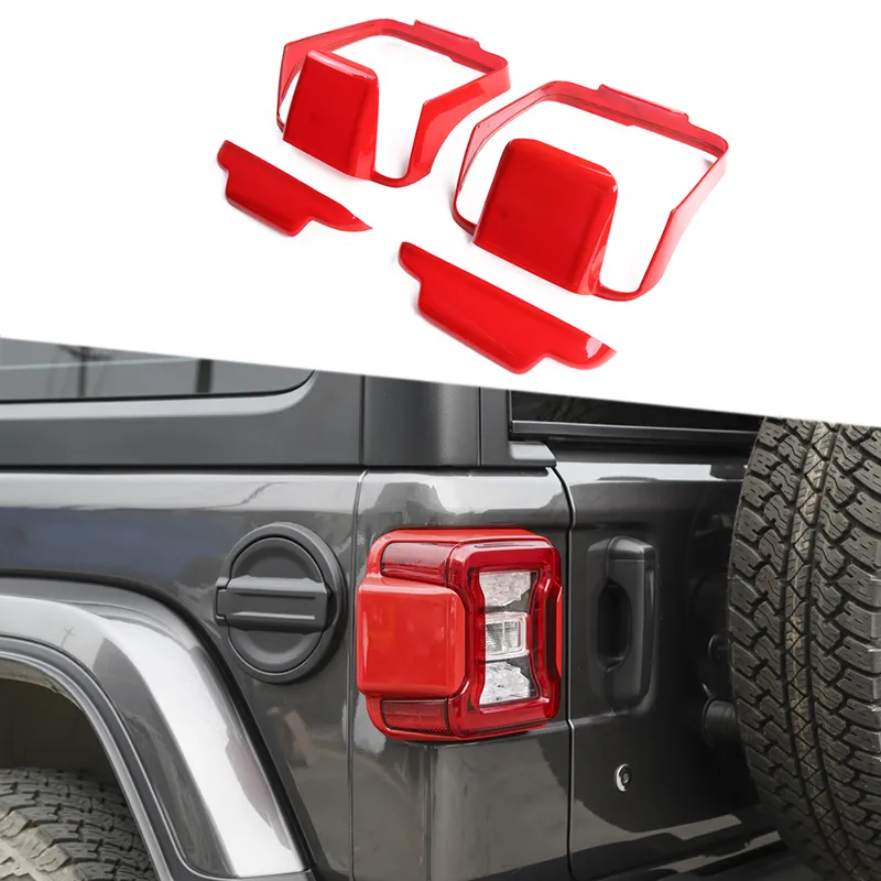 Rotes ABS-Rücklicht-Abdeckungs-Patch, Dekorationszubehör für Jeep Wrangler JL, Auto-Innenzubehör