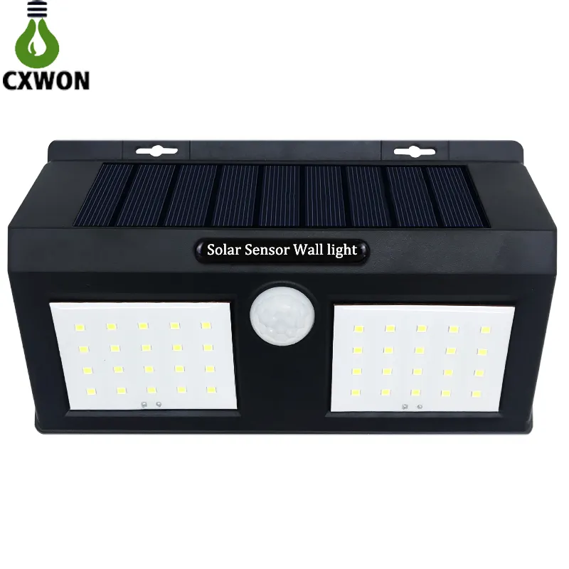 Smart Sensor e solar 20 LED Wall luz luzes Paisagem Lâmpada Lâmpada de segurança PIR Motion Sensor impermeável ao ar livre parede do jardim