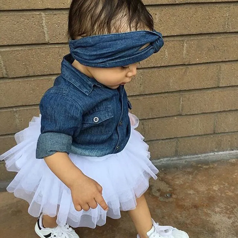 Cute Baby Girl Denim Top Tutu Skirt Outfit Set With Headband 100 Cotton Long Sleeve Cowboy Style Spring Autumn Summer 2024 From Happyspinner 7.05 DHgate.Com