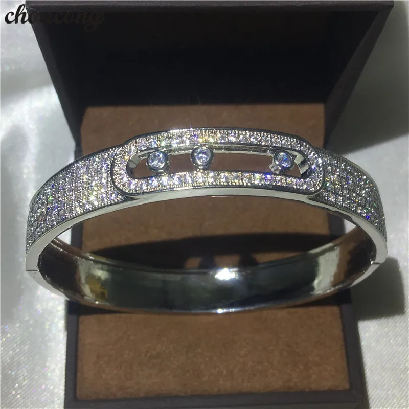 Choucong Leopard Armband ebnen Einstellung 380pcs Zirkonia Weißgold gefüllt Engagement Armreif für Frauen Hochzeit Accessarieschoucong Luxur