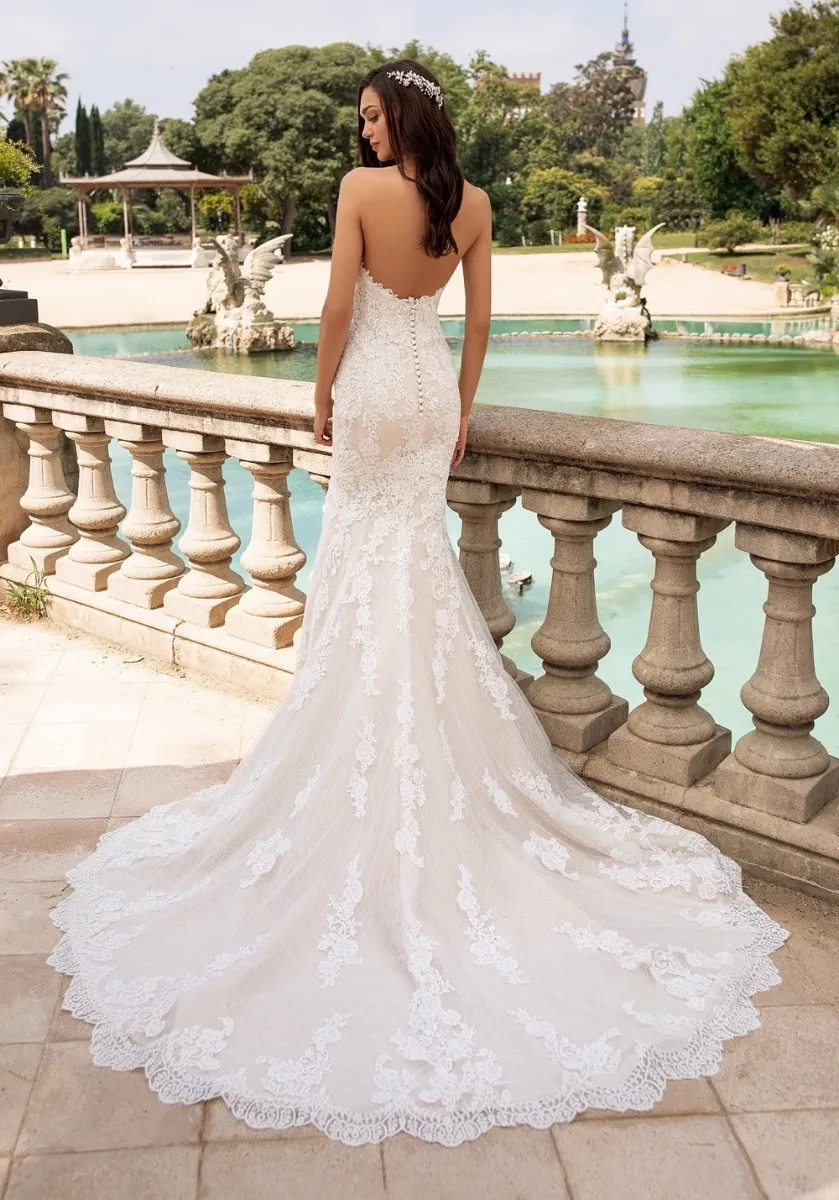 Mermaid Wedding Dresses Sweetheart Lace Appliques Open Back Bridal Gowns  custom