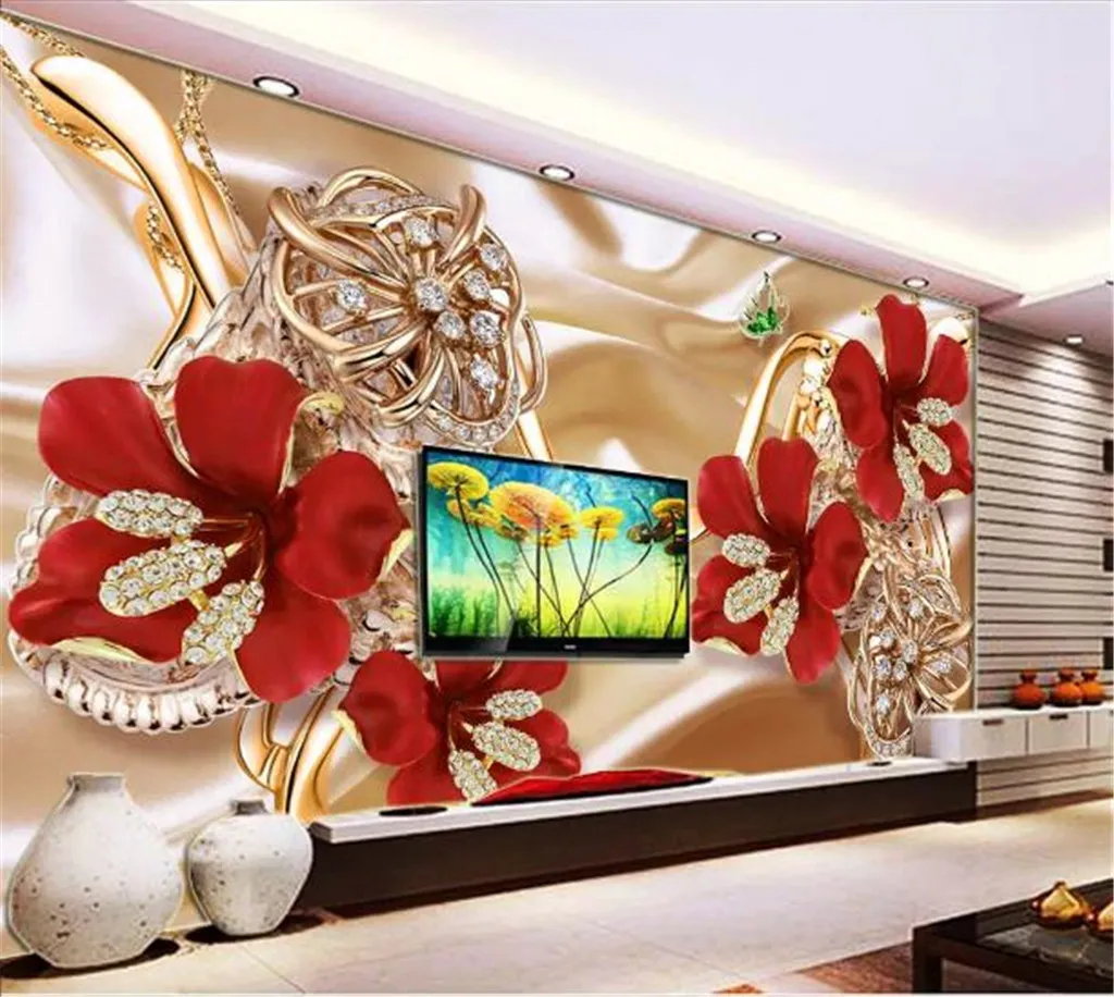 3d Rich Jewels And Jewels Flowers Living Room Bedroom Background Wall Decoration Mural Wallpaper Custom Photo 3d Wallpaper