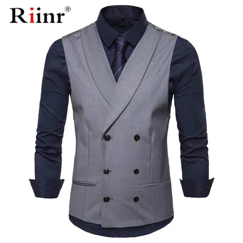 Male British Style Casual Suit Vest Men 2019 Spring Autumn Sleeveless Vest Waistcoat Mens Slim Wedding Business Vests 2XL