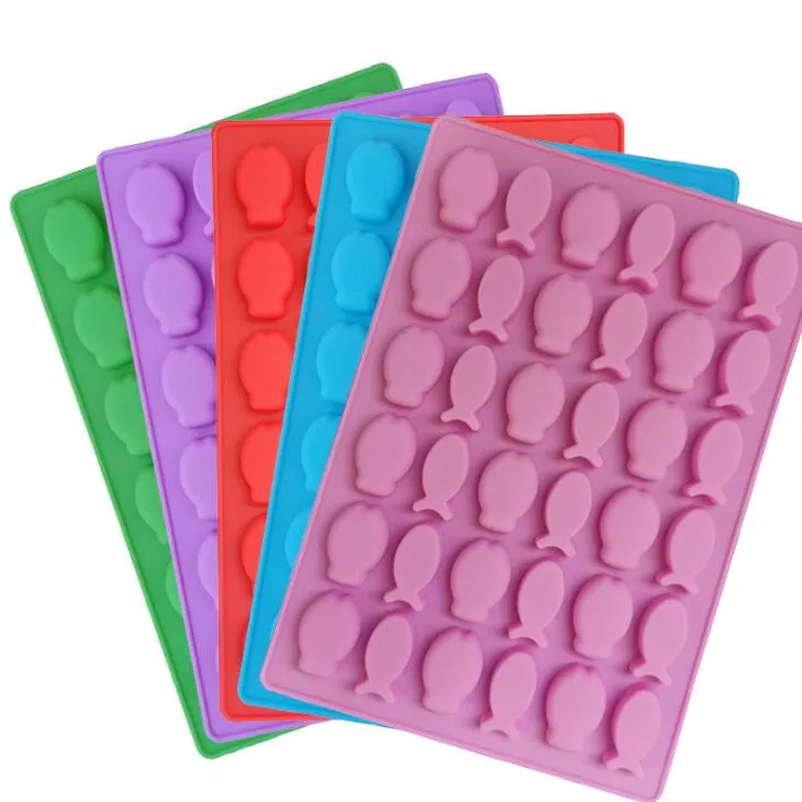 36 cavità disegno pesce mini stampo in silicone per cioccolato antiaderente teglia da cucina cupcake brownie stampi per torta fondente LX1258