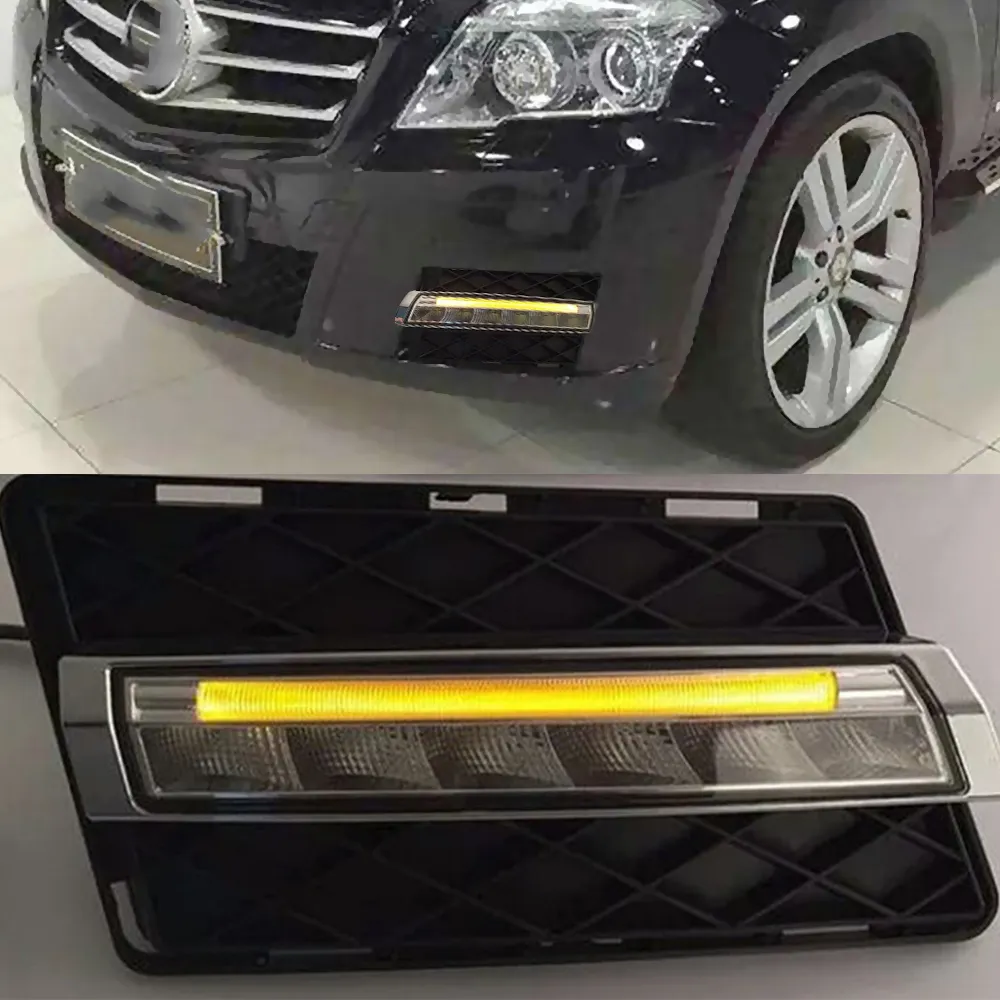 1 세트 LED DRL 주간은 2008 년 2009 년 2010 2011 2012 메르세데스 벤츠 GLK300 GLK350 GLK500를 들어 조명 일광 신호 램프 빛을 실행