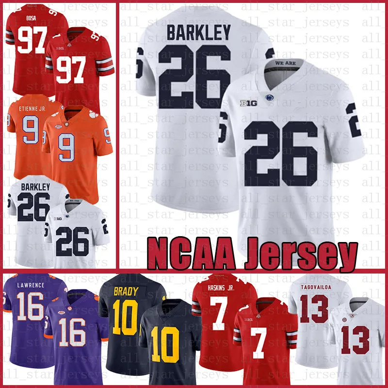 26 Saquon Barkley Jersey de fútbol americano 10 Tom Brady 97 Nick Bosa Jerseys tamaño s-xxxl redvtr