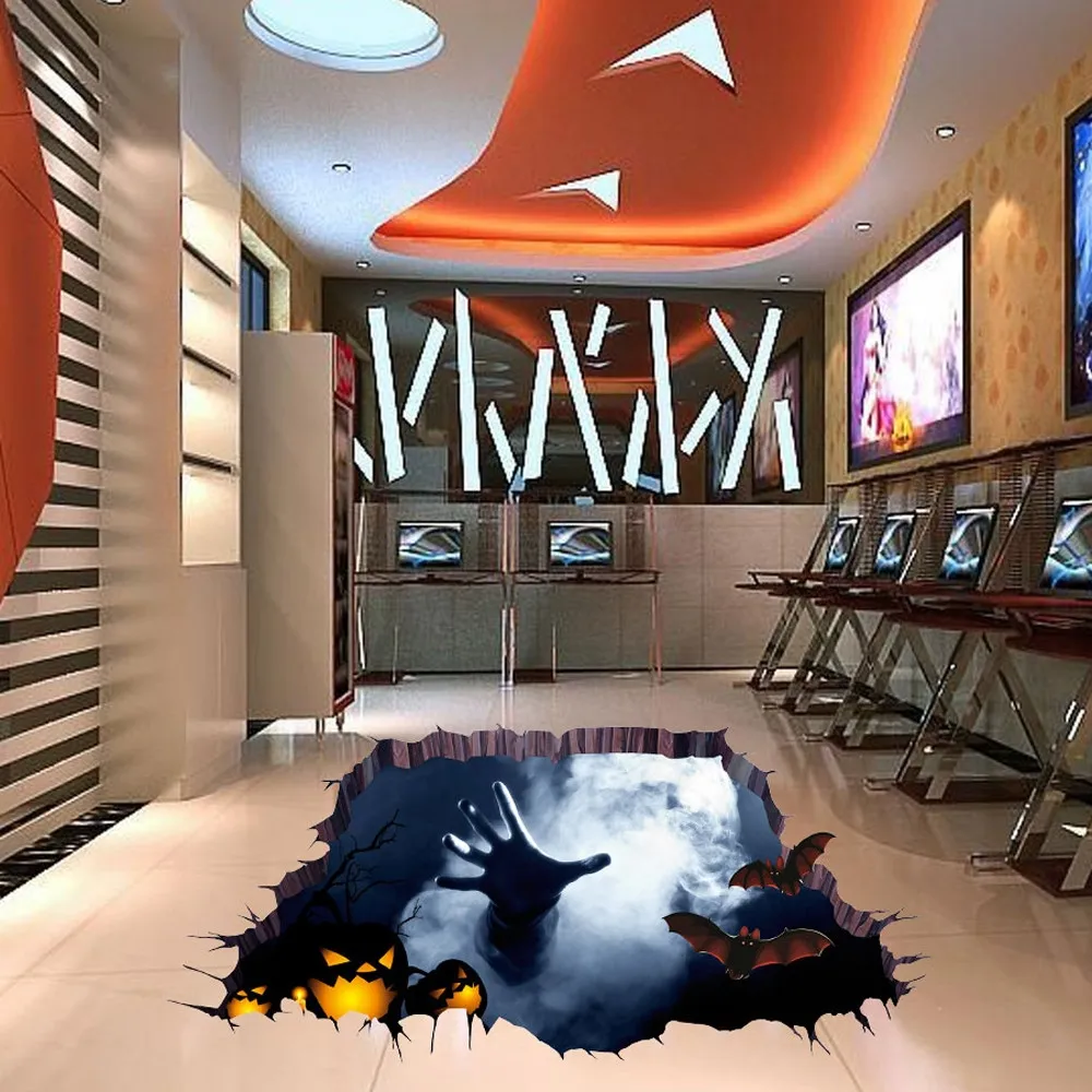 YEDUO 3D Halloween Haushalt Zimmer Boden Wandaufkleber Wandbild Dekor Aufkleber