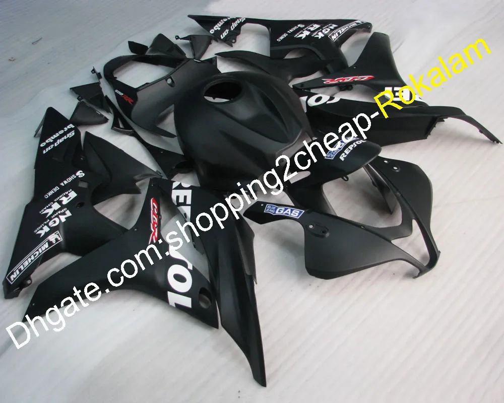 Honda CBR600RR F5オートバイ07 08 600RR CBR 600 RRF5 2007 2008自動車の黒いABSプラスチックボディフェアリングキット（射出成形）