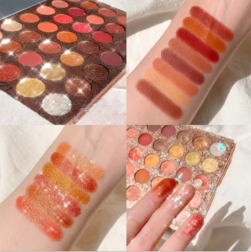 Cosméticos 35 Paleta de sombra fosco de colorido Paleta de sombra glitter Destaque Metálico Ensibida Power Pigmented impermeável Makeup Paleta de Sombra de Ojos Mate Brillante