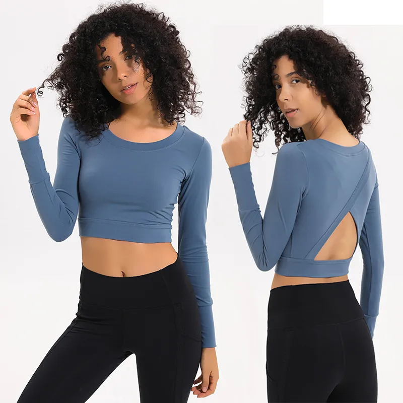 Womens Slim Fitted Long Sleeve Workout Shirts Yoga Running Tops Cute Activewear  Gym Clothing Athletic Sports T Shirts From Virson, $15.73