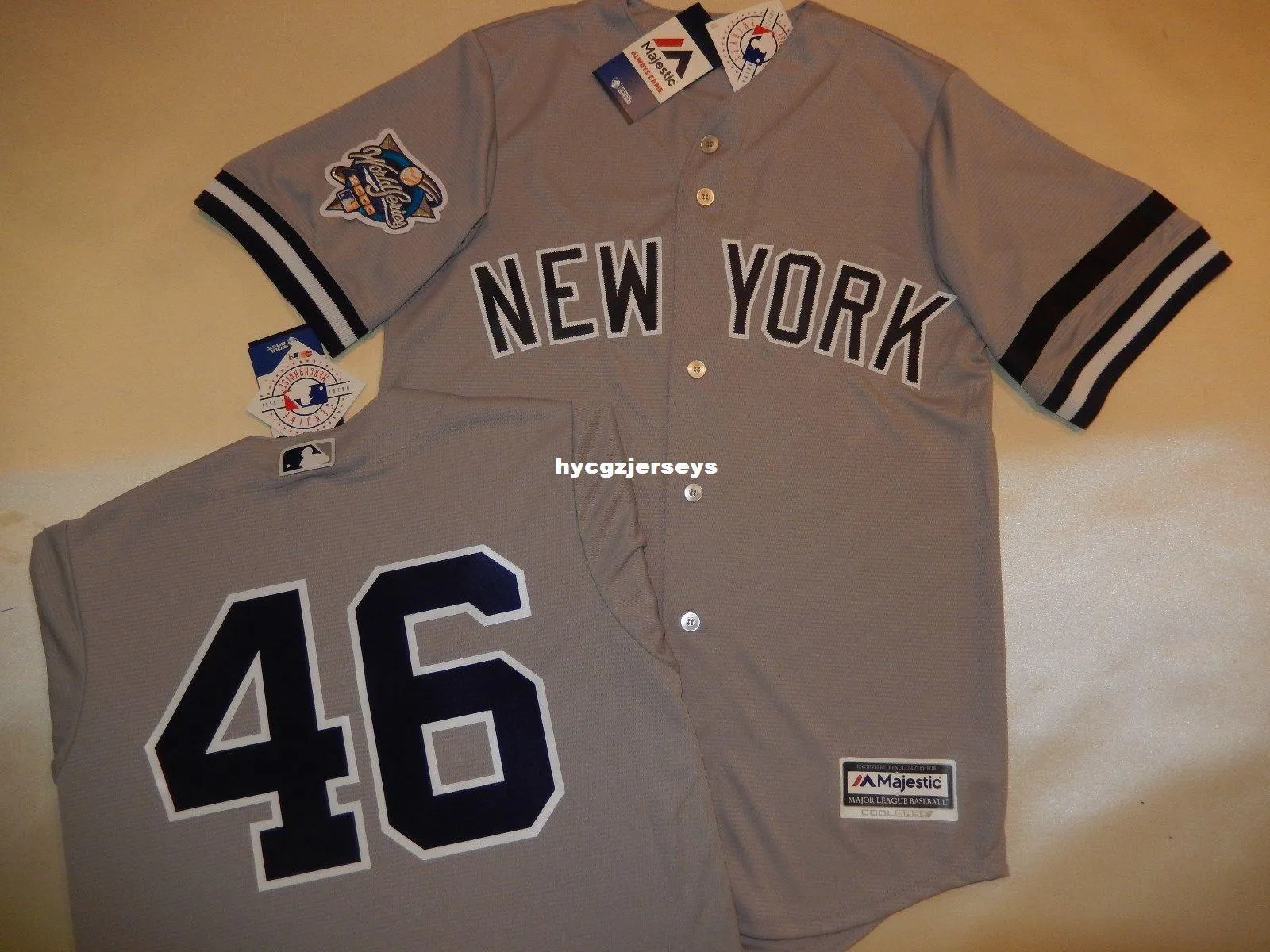 baseball barato NY # 46 Andy Pettitte 2000 camisas Top Jersey GRAY New Mens costurado jerseys Big e tamanho Alto XS-6XL Venda