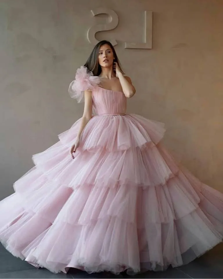 2019 الوافدون الجدد الوردي تول الكرة ثوب فساتين quinceanera الحلو 16 فساتين طويلة حزب فساتين السهرة vestidos دي فييستا لارجوس