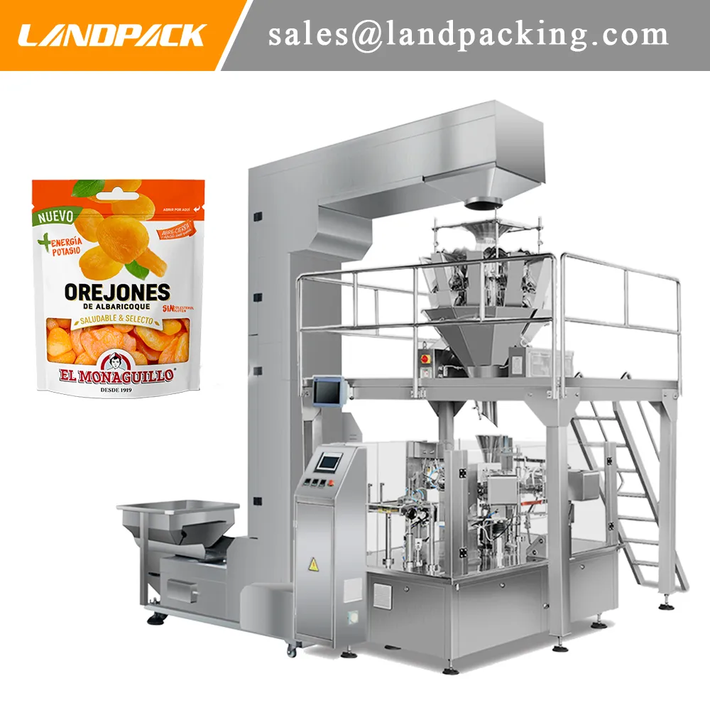 Machine de remplissage et de scellage de sachets de fruits conservés, Machine de conditionnement rotative Doypack pour fruits confits