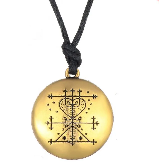 Voodoo Loa Veve Anhänger Geld Reichtum Amulett Vintage Religion Geist Zeichen Halskette