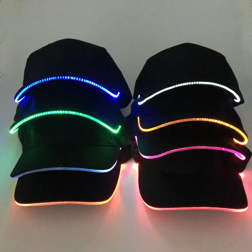 Ball Caps Fashion Unisex Solid Färg LED Lysande Baseball Hat Julfest Peaked Cap Sälj