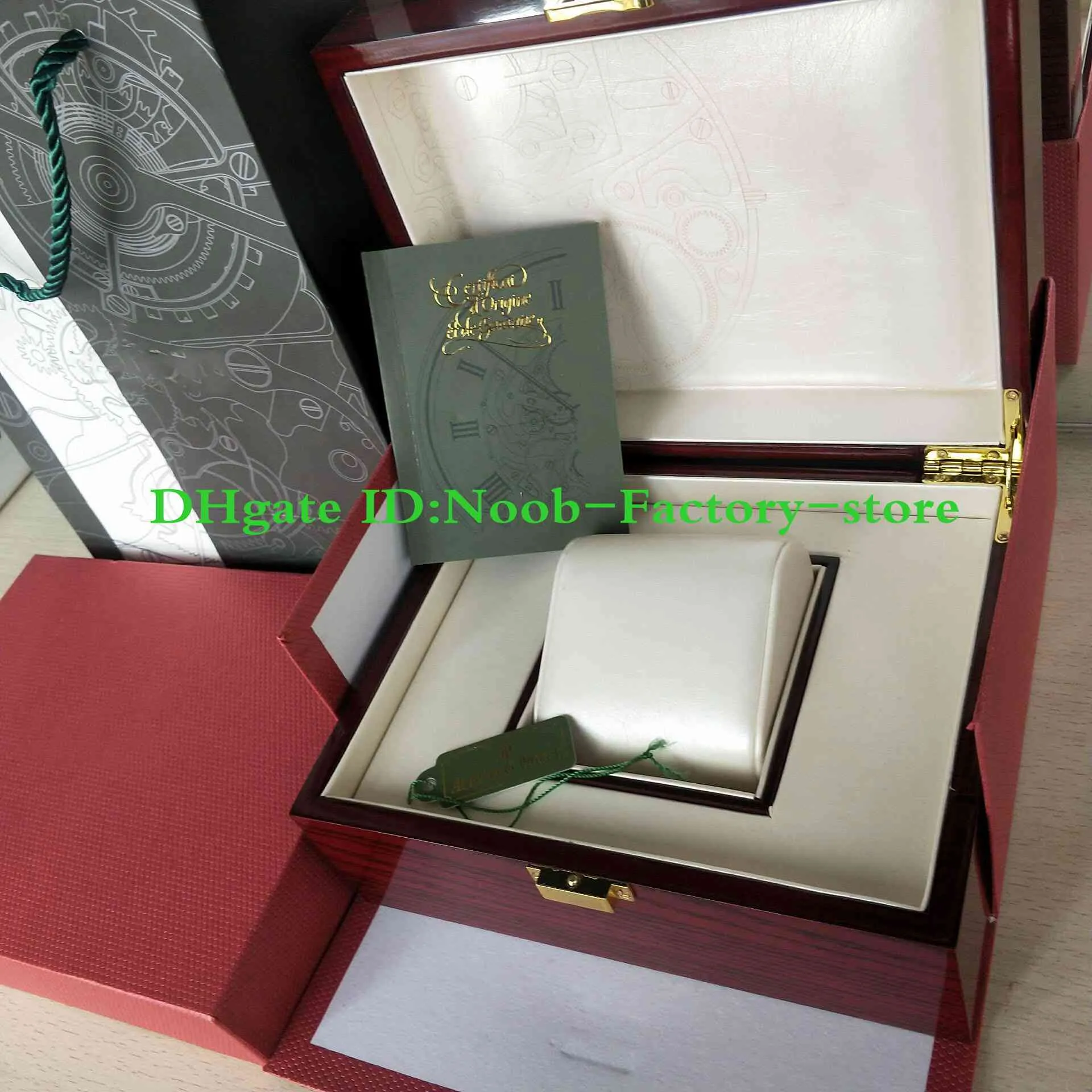 Luksusowe zegarek oryginalne papiery pudełka drewniane pudełka na torebki Użyj 15400 15710 Szwajcar 3120 3126 7750 zegarków