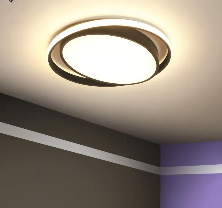 Blanc/noir couleur plafond moderne à LEDs lumières pour salon chambre salle d'étude maison ronde plafonnier livraison gratuite MYY