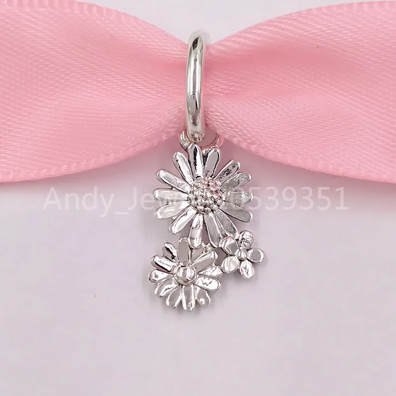 Andy Jewel Authentique 925 Perles en argent sterling Daisy Flower Bouquet Dangle Charms Convient aux bijoux de style européen Pandora Bracelets Collier 798819