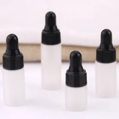 50pcs/lot 1ml 2ml 3ml 5ml Clear Glass Dropper bottle Mini Frosted Glass essential Oil bottle with hose vials