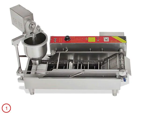 Equipamento automático de processamento de alimentos da máquina de fabricante de donuts elétrico Máquina de donuts populares Fazendas comerciais Fazendo máquinas de aço inoxidável com 3 moldes