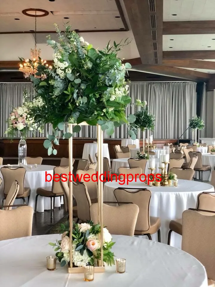 Centres de support de fleurs de mariage en or haut décoratifs de style nouveau best01136