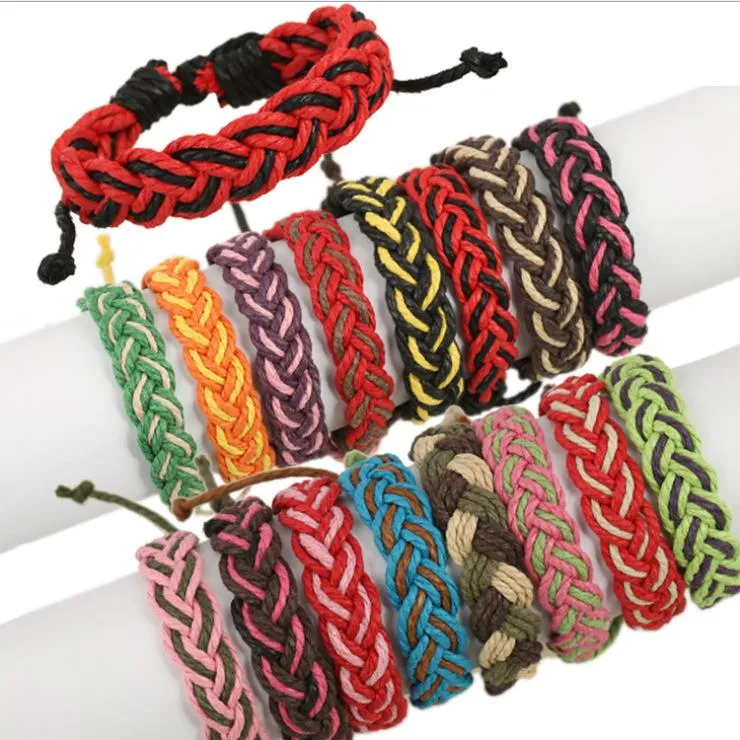 Pulseras trenzadas trenzadas tejidas a mano pulseras de amistad de moda