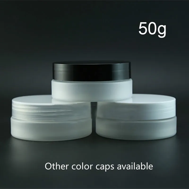 50 g plastmattburk påfyllningsbar kosmetisk ansiktsbehandling Frostflaska Badsalter Body Lotion Förpackning Container Gratis frakt