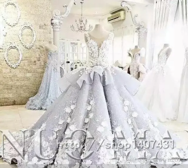 DHgate.com:Pink Ball Gown Wedding Dress with Ruffles Skirt