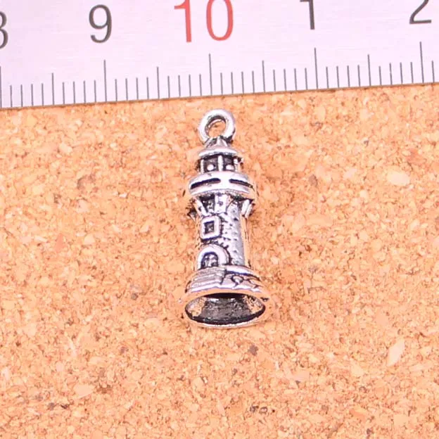 74pcs Charms castello faro pendenti placcati argento antico che fanno gioielli in argento tibetano fatti a mano fai da te 20 * 9mm