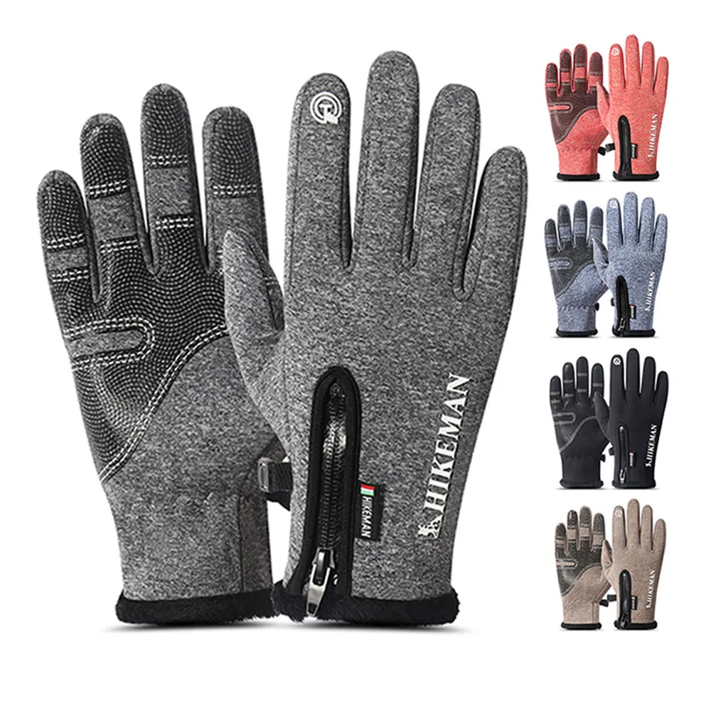 Hommes femmes imperméable polaire Ski chaud gants coupe-vent extérieur hiver gants cyclisme écran tactile gants anti-dérapant mitaines cadeau