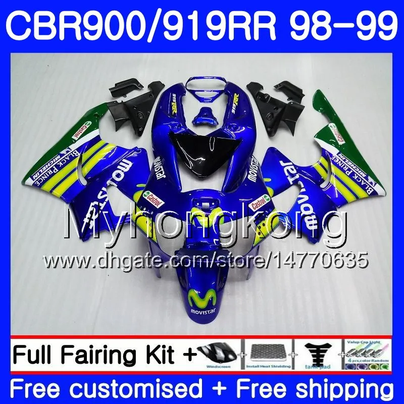 Corpo per HONDA CBR 900RR CBR 919RR Movistar Blue hot CBR900 RR CBR919RR 98 99 278HM.14 CBR900RR CBR 919 RR CBR919 RR 1998 1999 Kit carenature