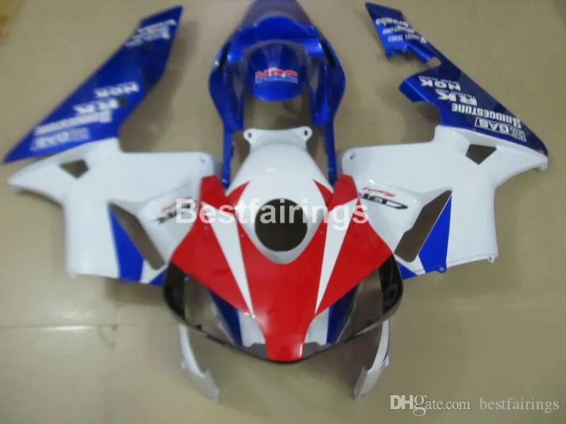 혼다 CBR600RR 03 04 주입 오토바이 페어링 키트 04 화이트 블루 붉은 차체 공동 팬츠 세트 CBR600RR 2003 2004 JK45